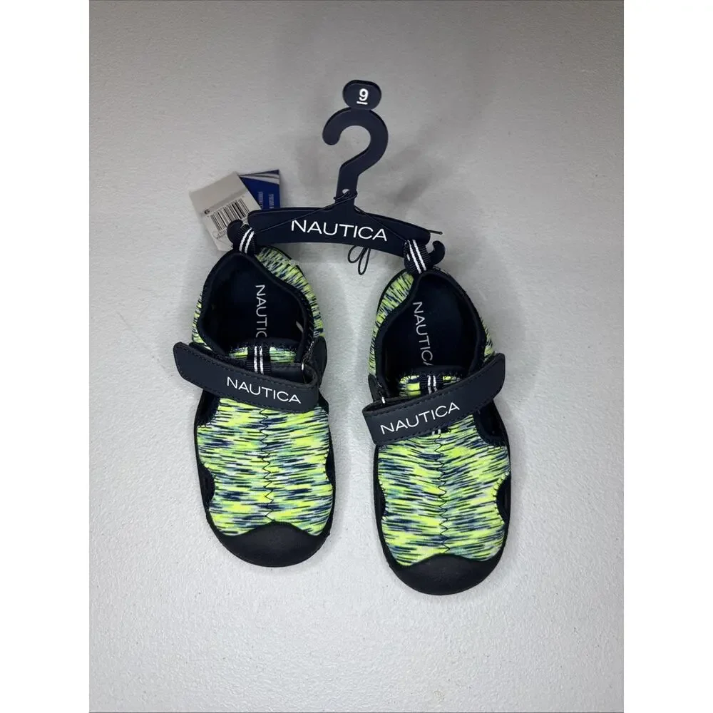 Toddler’s Nautica Kettle Gulf Water Shoes Navy Lime Heather Size 9